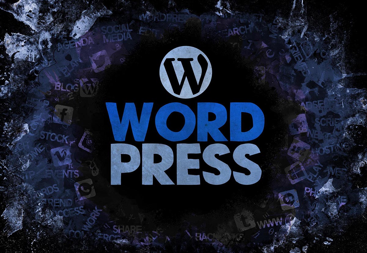 WordPress Blue CMS Lettering