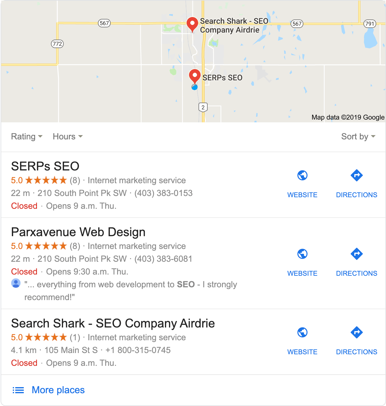 SERPs SEO Local Map Pack